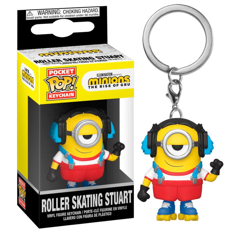 Meglepetés ájándék ötlet  Kulcstartó  Minions 2  Roller Skating Stuart  szobor, modell, miniatúra