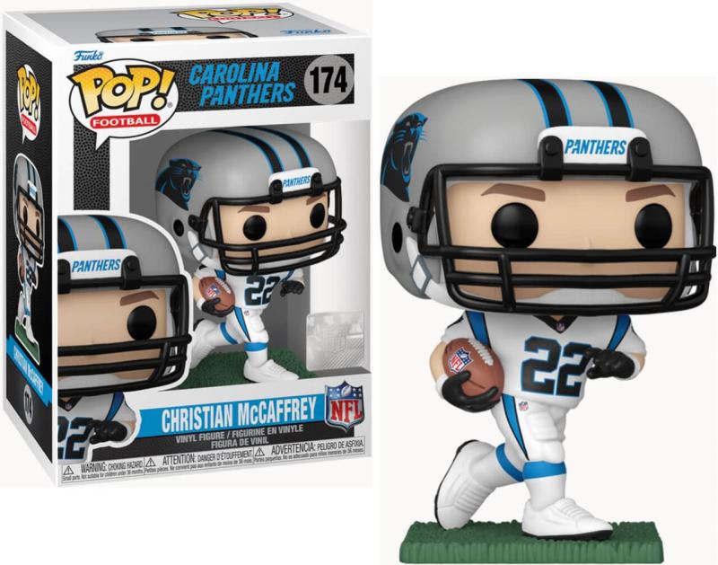 Meglepetés ájándék ötlet  NFL Panthers  C. McCaffrey (Away)  szobor, modell, miniatúra